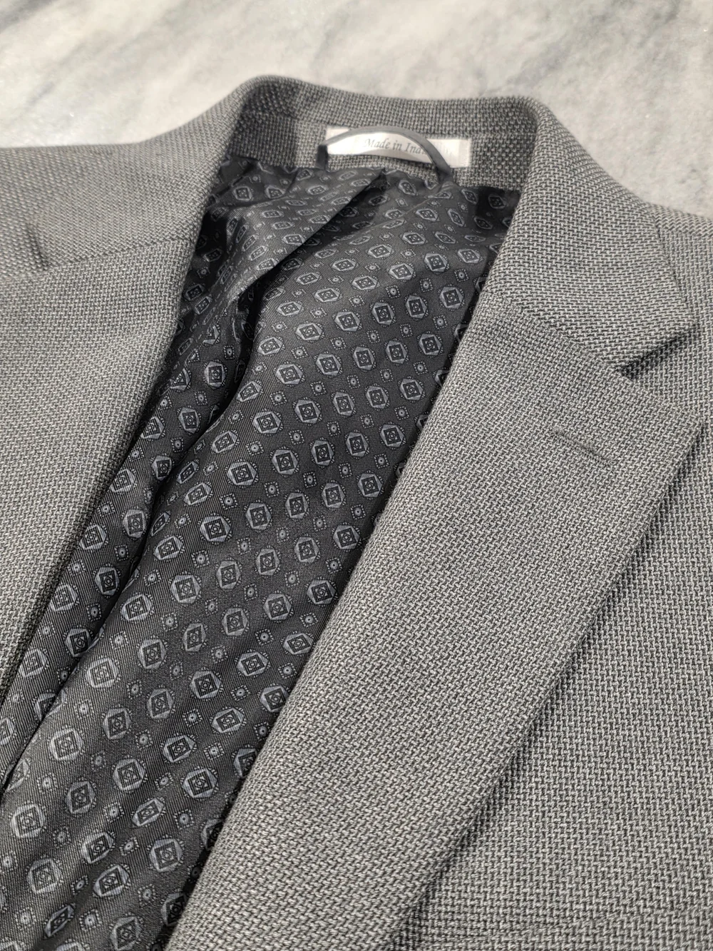 44L Men's Ralph Lauren Blazer Hopsack Gray Weave 2 Button Sport Coat Flawless